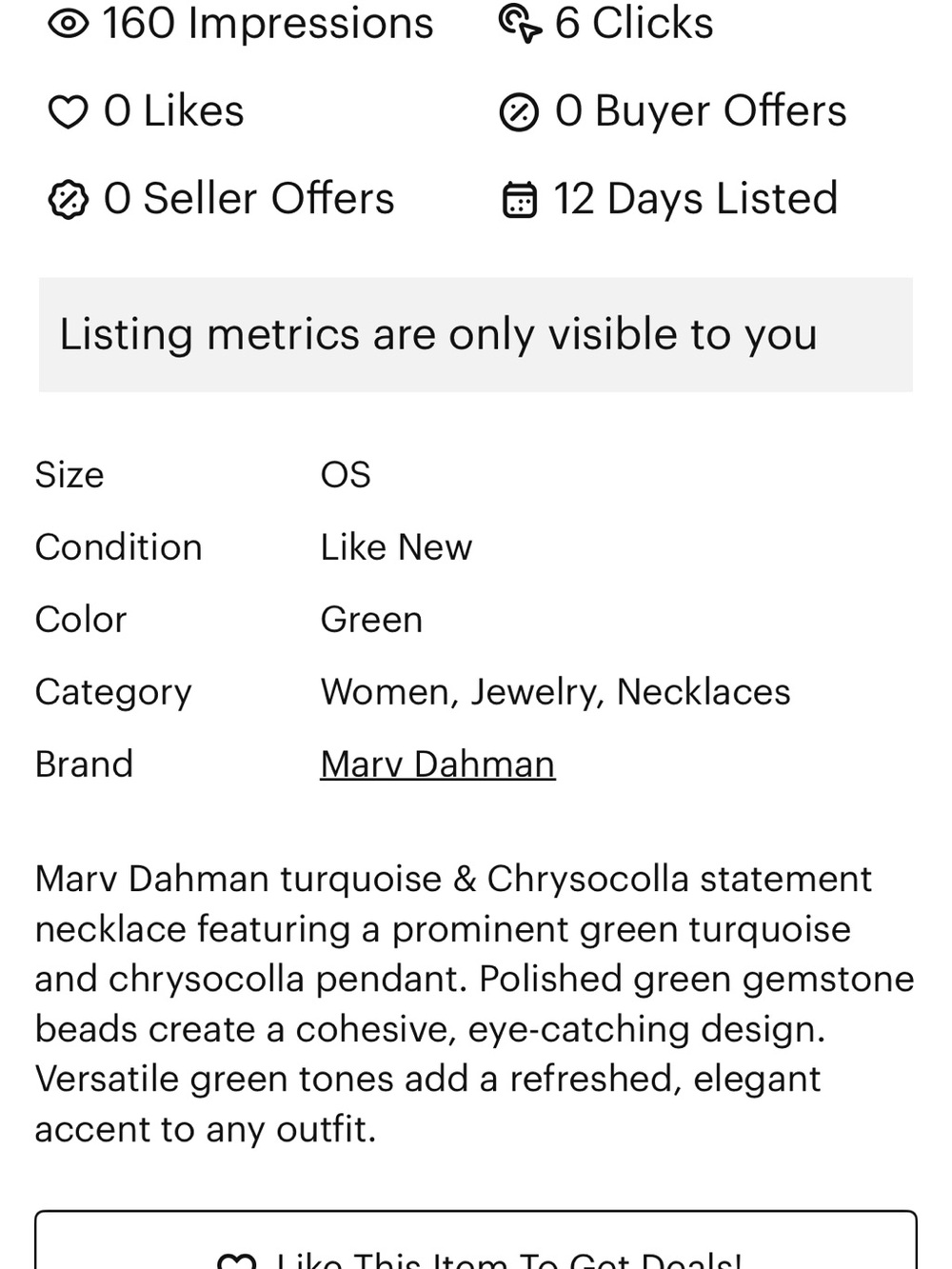 Green Turquoise & Chrysocolla Statement Necklace